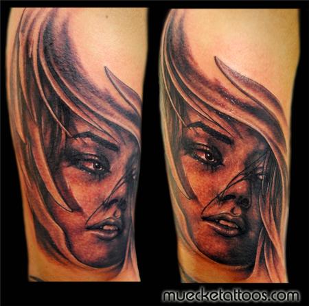 George Muecke - Fine Art Tattoo, Woman Portrait Tattoo